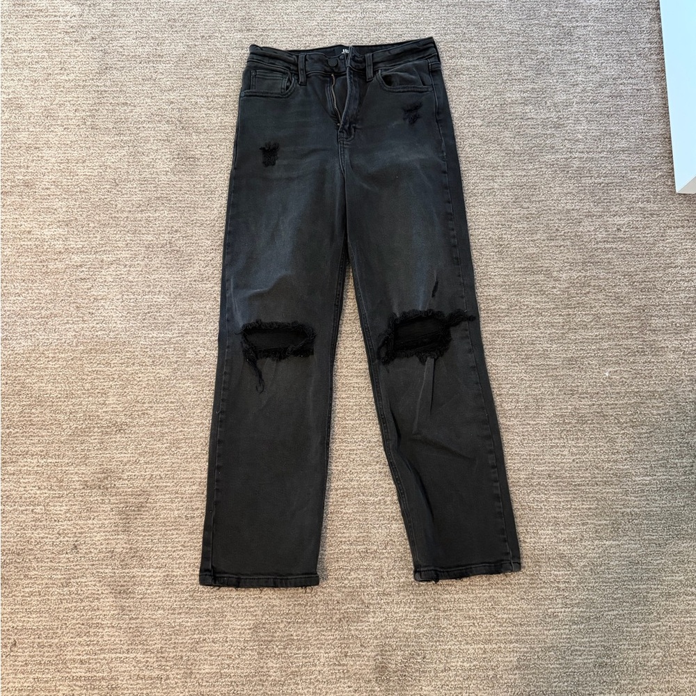 Just Black Straight Leg Distressed Jeans